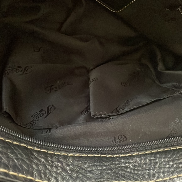 EUC Black Pebbled Leather Fossil 1954 Bag - Picture 6 of 12